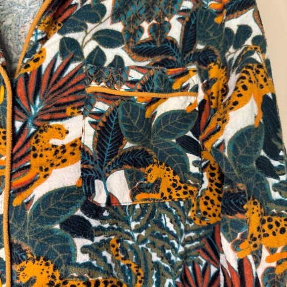 WORLD MARKET women's size small medium S M Jaguar Jungle flannel pj pajama set - Picture 13 of 16
